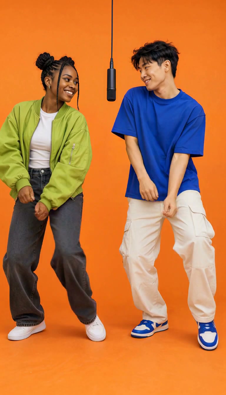 Friends dance: original generated orange booth scene